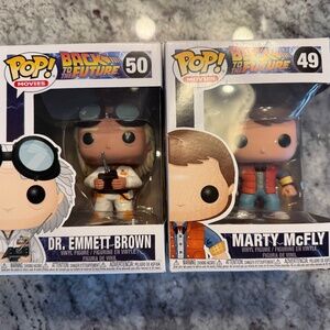 Funko Pop! Marty McFly #49 & Dr Emmett Brown #50 Back to the Future